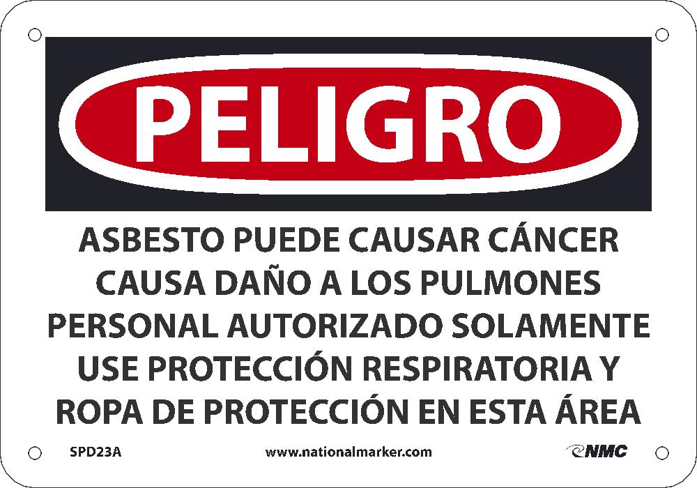 Asbestos May Cause Cancer Causes Wear Respiratory Protection Sign - Spanish-eSafety Supplies, Inc