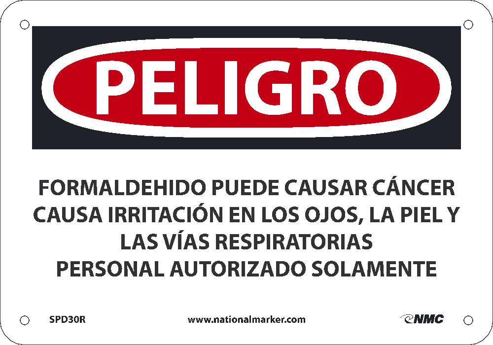 Formaldehyde May Cause Cancer Sign - Spanish-eSafety Supplies, Inc