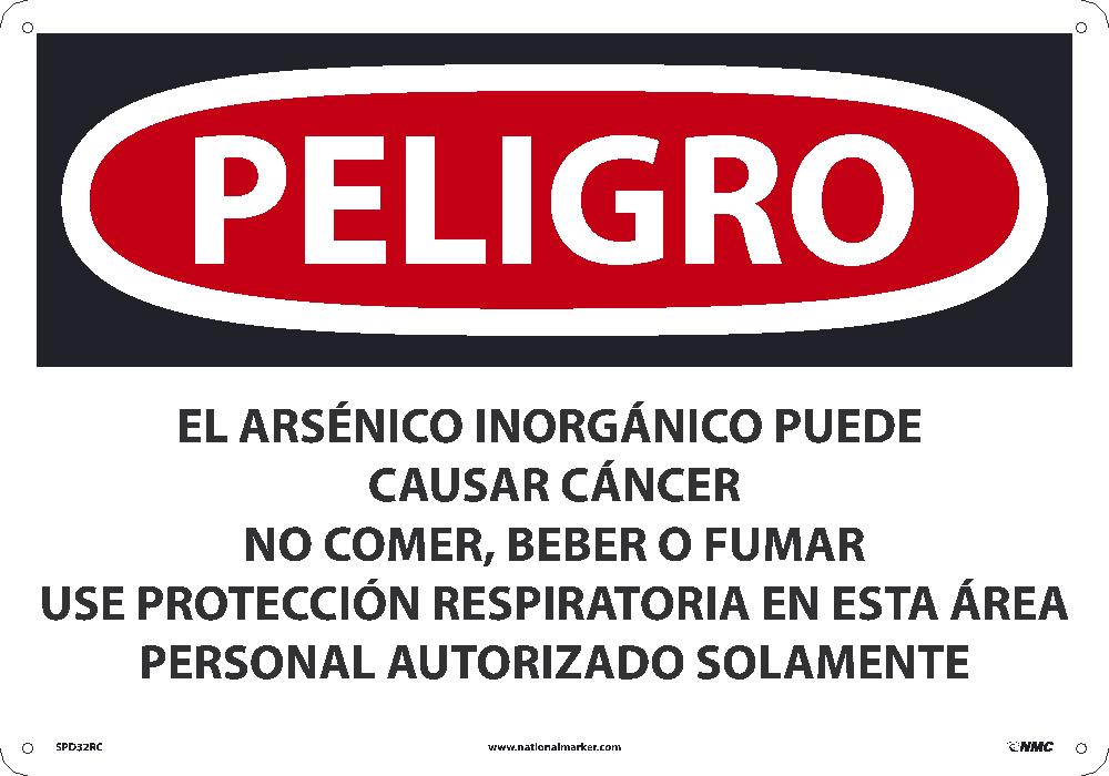 Inorganic Arsenic May Cause Cancer Sign - Spanish-eSafety Supplies, Inc