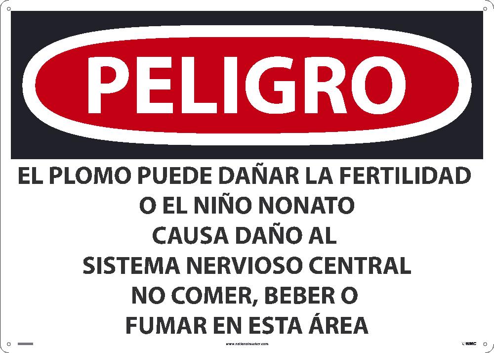 Lead May Damage Fertility Sign - Spanish-eSafety Supplies, Inc