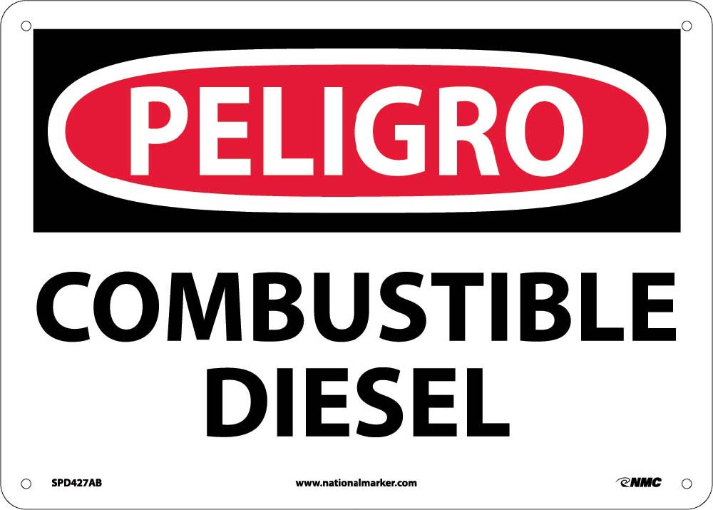 Danger Diesel Fuel Sign - Spanish-eSafety Supplies, Inc