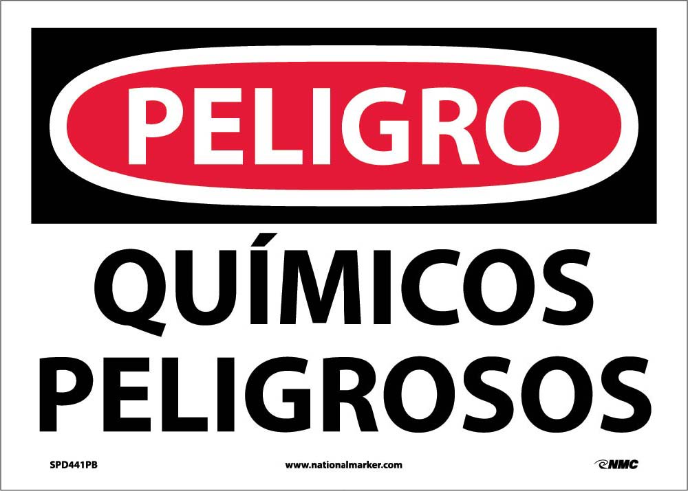 Danger Hazardous Chemicals Sign - Spanish-eSafety Supplies, Inc