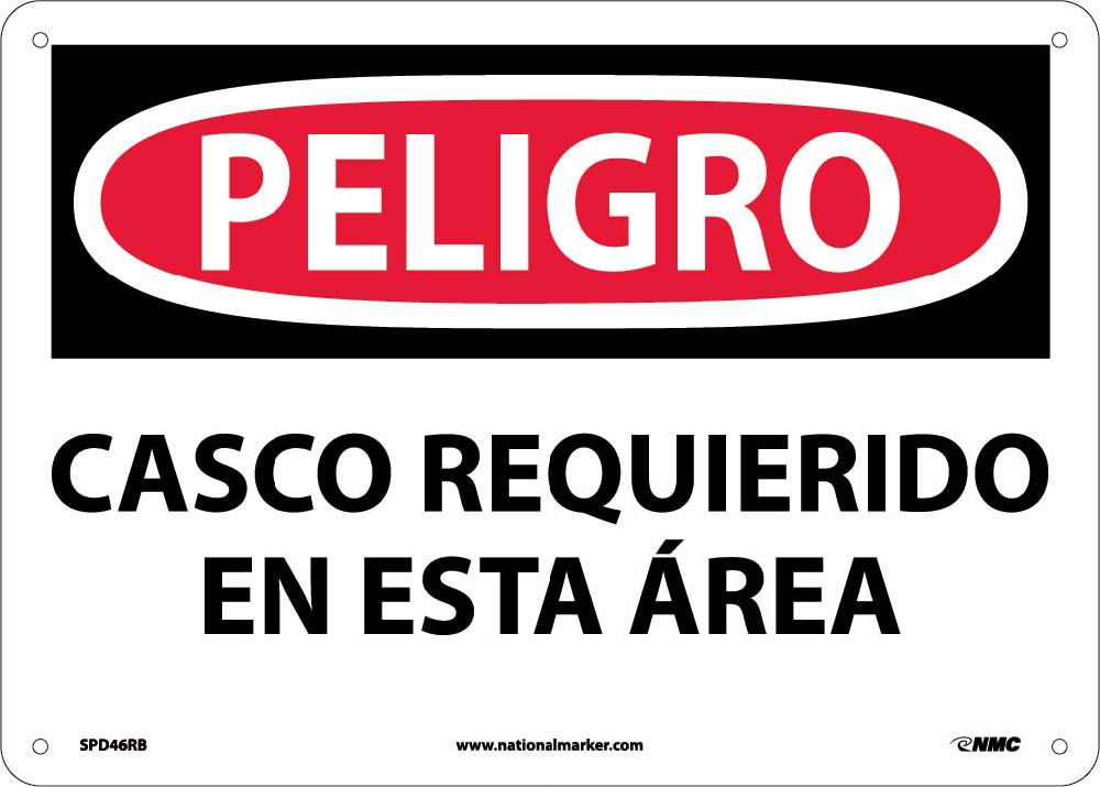 Danger Hard Hat Area Sign - Spanish-eSafety Supplies, Inc