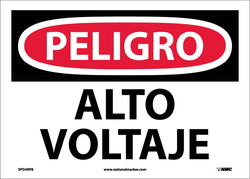 Danger High Voltage Sign - Spanish-eSafety Supplies, Inc