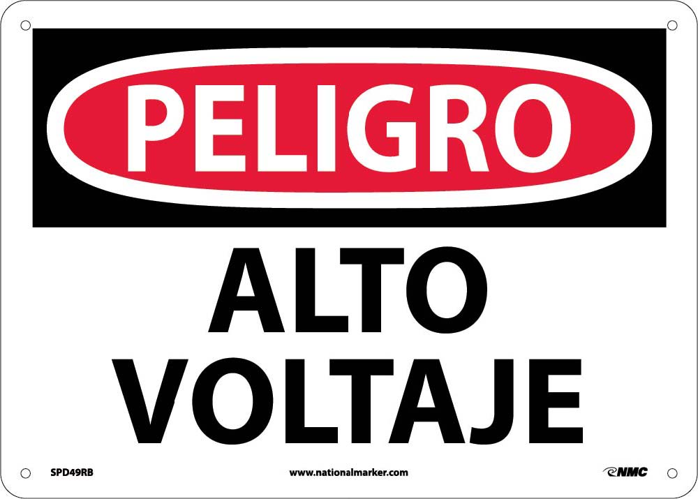 Danger High Voltage Sign - Spanish-eSafety Supplies, Inc