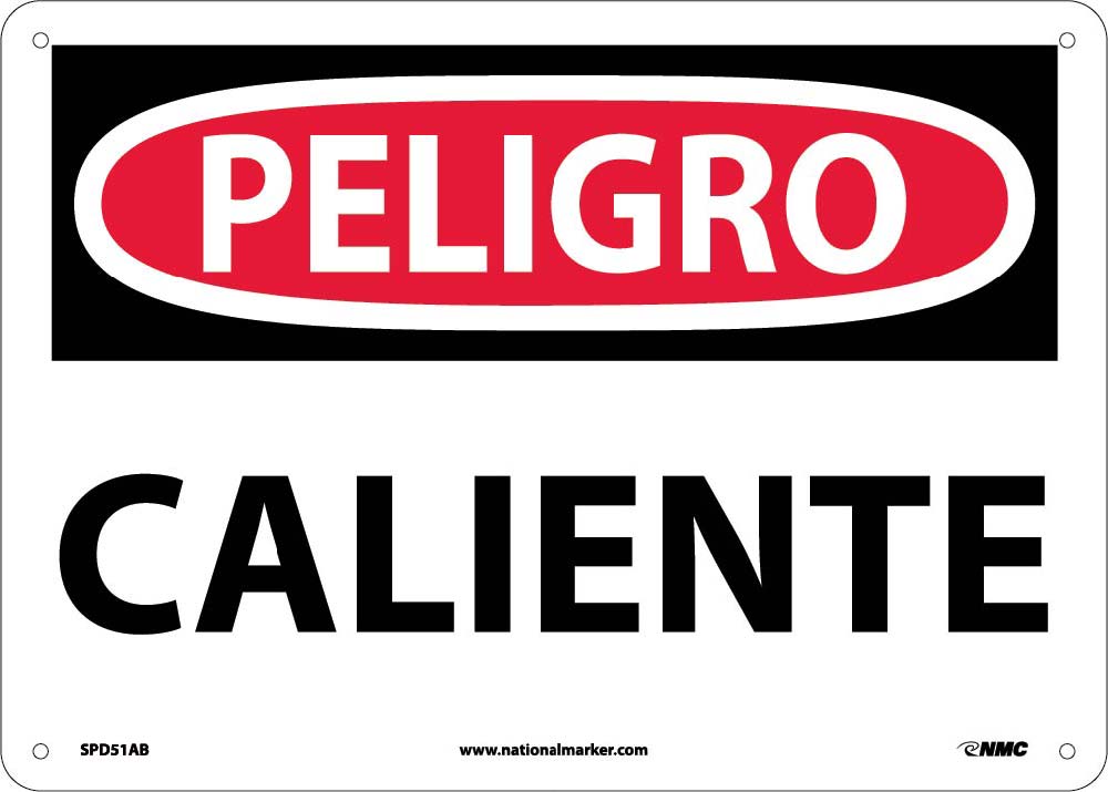 Danger Hot Sign - Spanish-eSafety Supplies, Inc