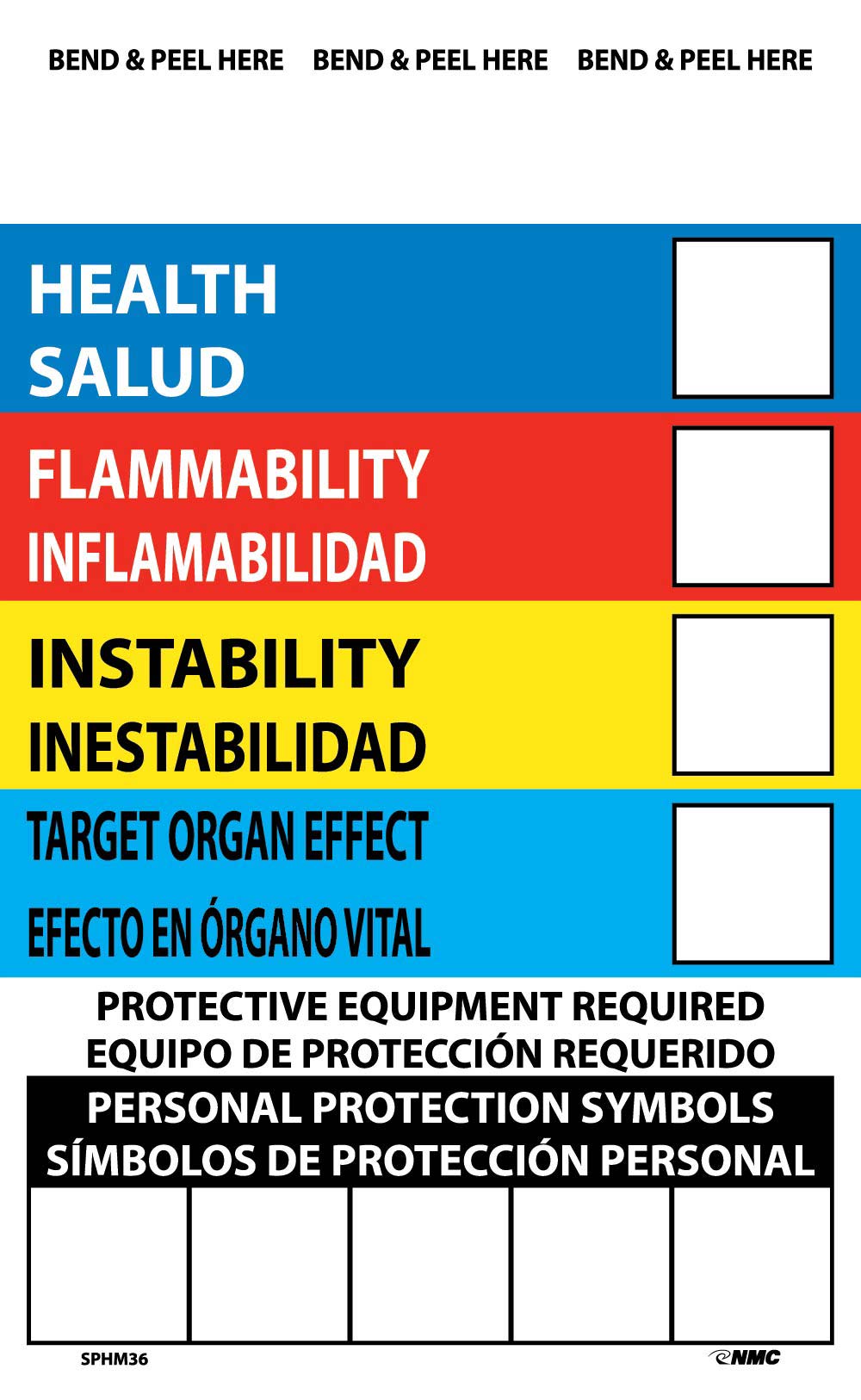 Right To Know Labels, Write On Color Bar (Bilingual), 6X4, Ps Vinyl, 10/Pk - 10 Pack-eSafety Supplies, Inc