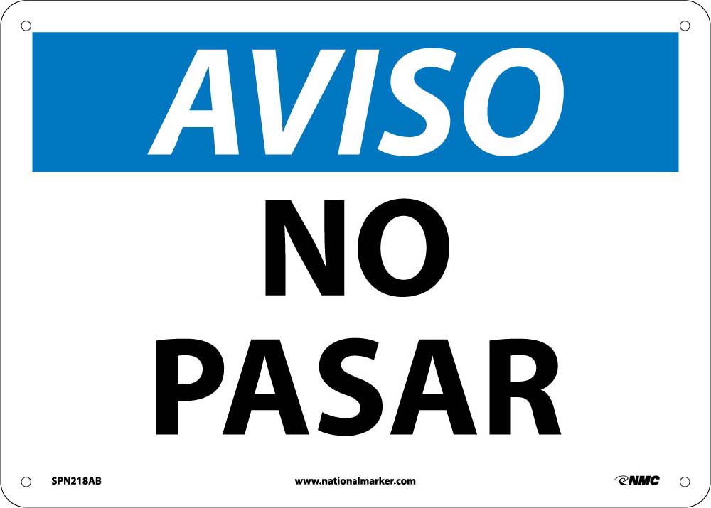 Notice No Trespassing Sign - Spanish-eSafety Supplies, Inc