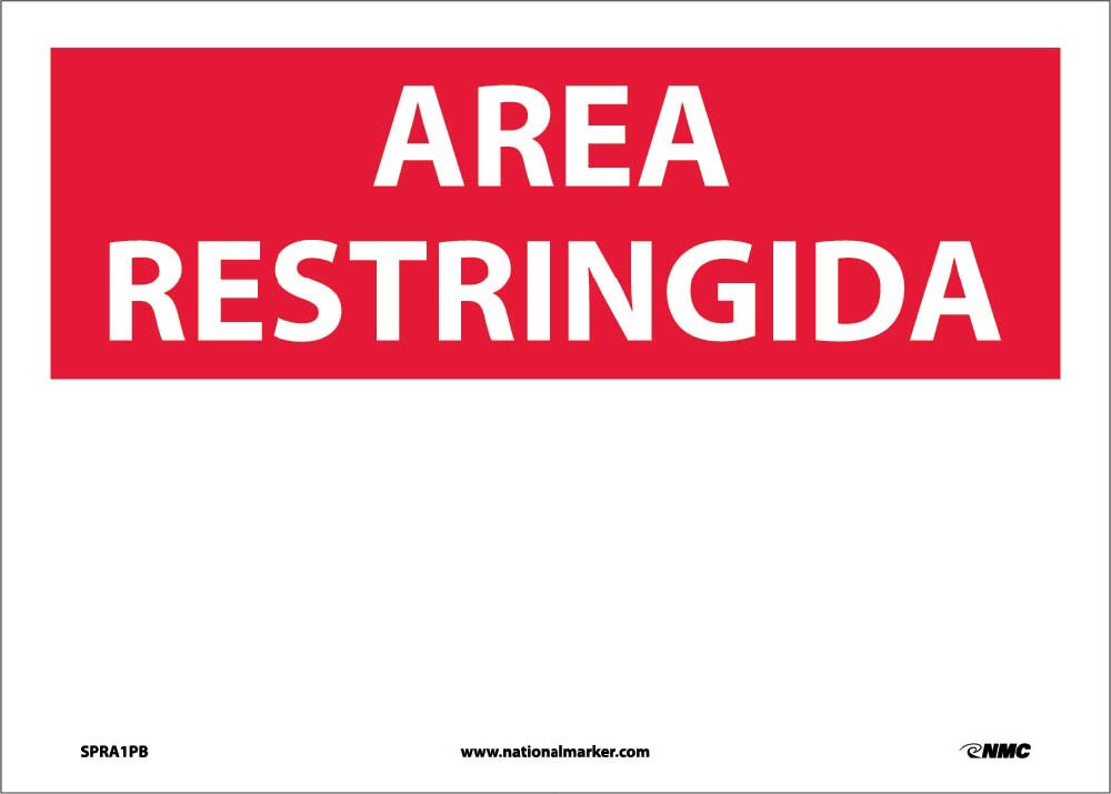 Restricted Area Sign - Spanish-eSafety Supplies, Inc