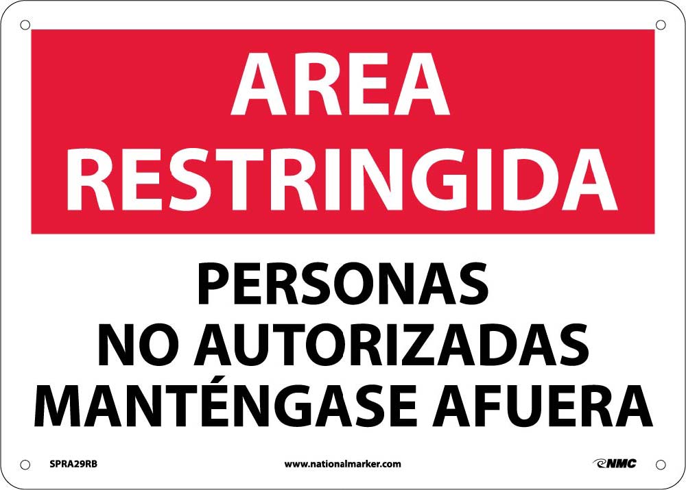 Restricted Area Keep Out Sign - Spanish-eSafety Supplies, Inc