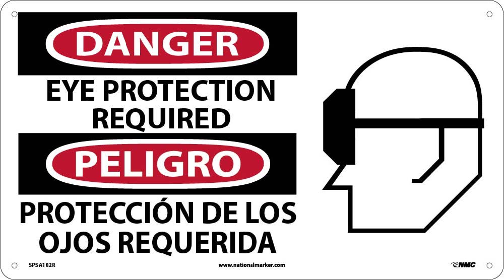 Danger Eye Protection Required Sign - Bilingual-eSafety Supplies, Inc