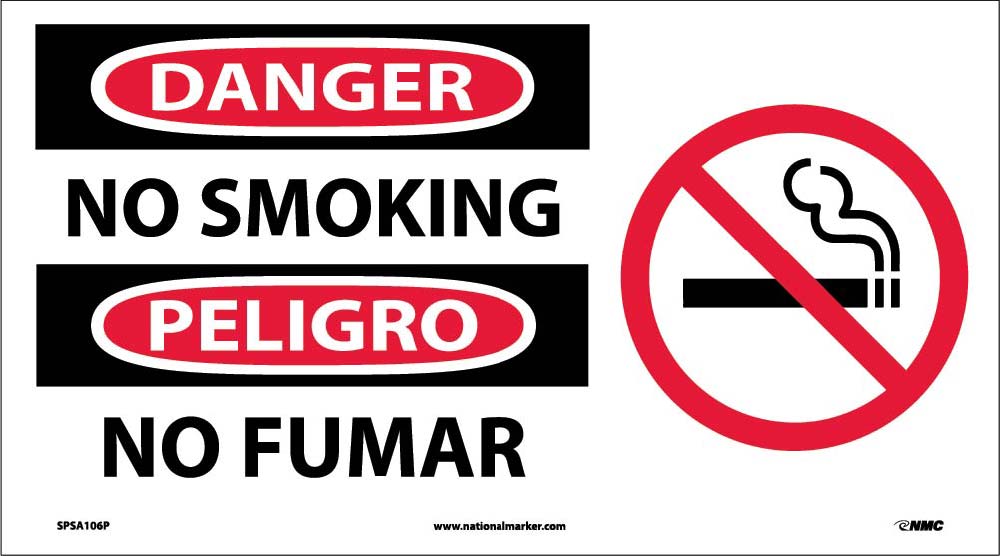 Danger No Smoking Sign - Bilingual-eSafety Supplies, Inc