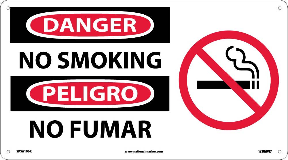Danger No Smoking Sign - Bilingual-eSafety Supplies, Inc
