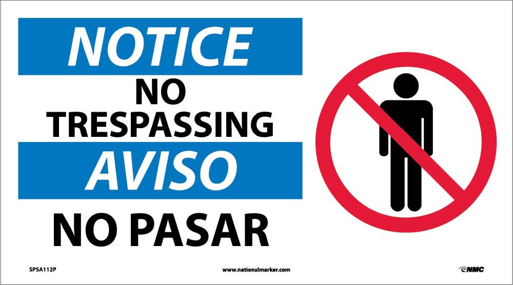 Notice No Trespassing Sign - Bilingual-eSafety Supplies, Inc