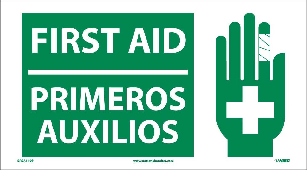 First Aid Sign - Bilingual-eSafety Supplies, Inc