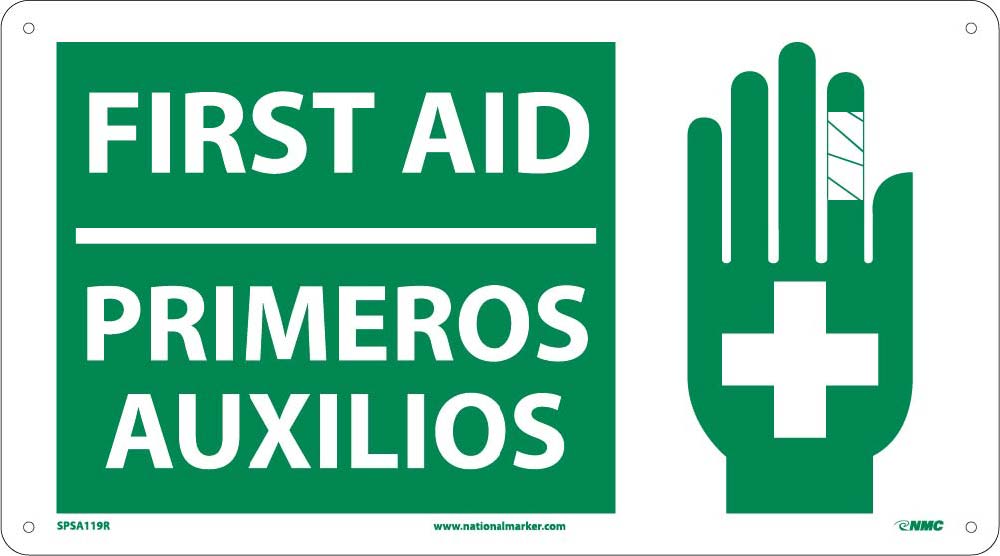 First Aid Sign - Bilingual-eSafety Supplies, Inc