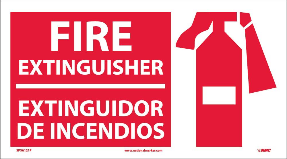 Fire Extinguisher Bilingual Sign-eSafety Supplies, Inc