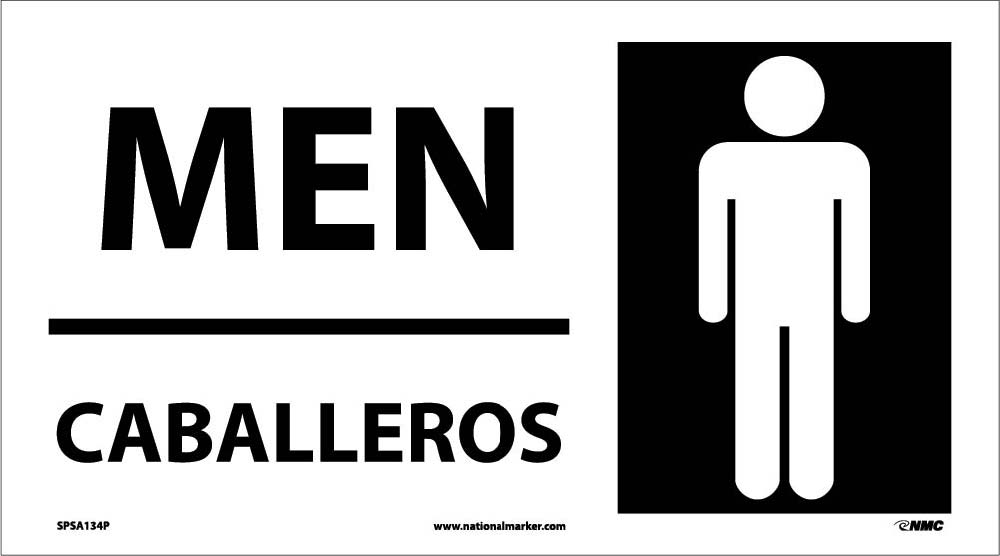 Men Sign - Bilingual-eSafety Supplies, Inc