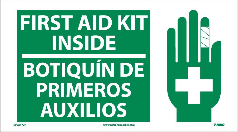 First Aid Kit Inside Sign - Bilingual-eSafety Supplies, Inc