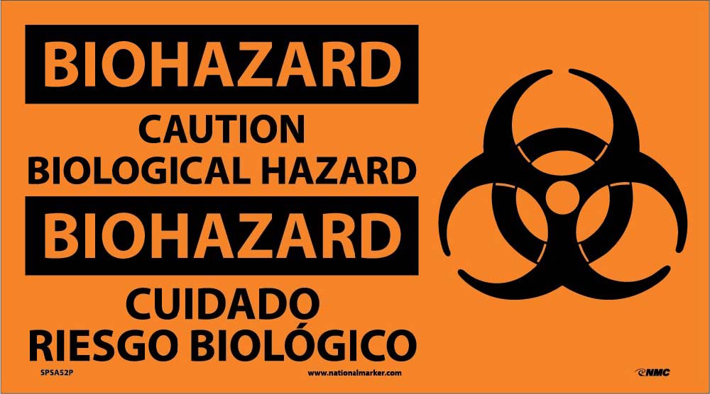 Biohazard Caution Biological Hazard Sign - Bilingual-eSafety Supplies, Inc