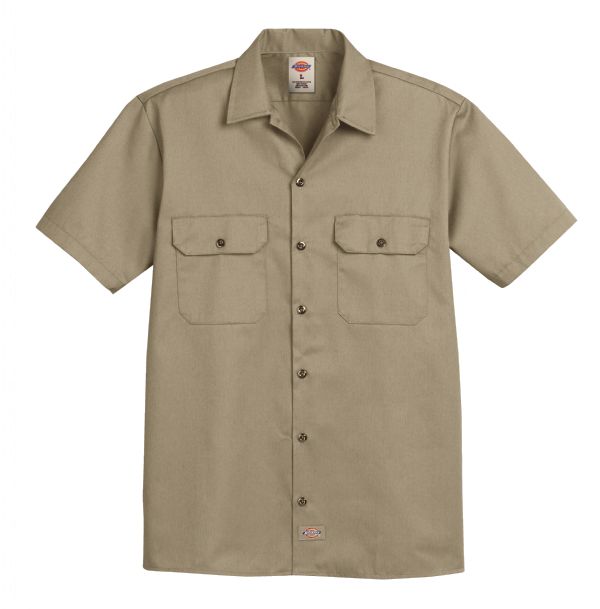 Dickies Men's Short-Sleeve Traditional Work Shirt - Khaki-eSafety Supplies, Inc