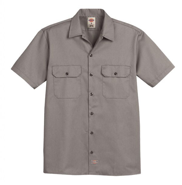 Dickies Men's Short-Sleeve Traditional Work Shirt - Silver Gray-eSafety Supplies, Inc