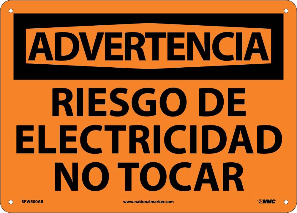 Warning Risk Of Electricity Do Not Touch Sign - Spanish-eSafety Supplies, Inc