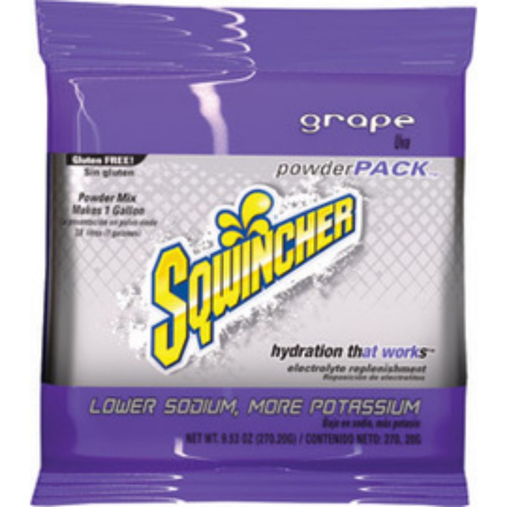 Sqwincher 9.53 Ounce Grape Flavor Powder Pack Powder Concentrate Package Electrolyte Drink (20 Electrolyte Drink - Pack)-eSafety Supplies, Inc