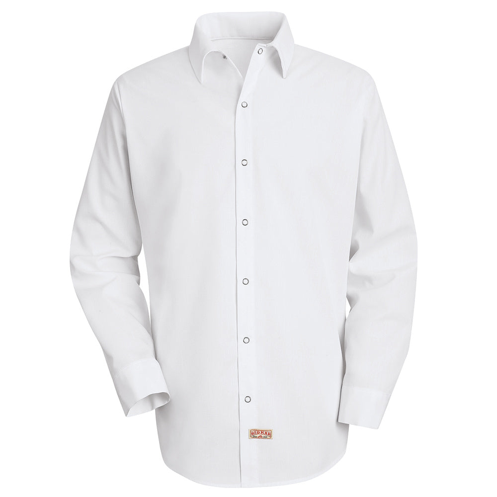 Red Kap Men's Specialized Pocketless Polyester Work Shirt SS16 - White-eSafety Supplies, Inc