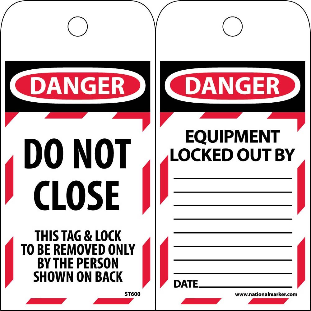 Tags, Danger, Do Not Close, 6X3, Synthetic Paper, 25/Pk - Pack of 25-eSafety Supplies, Inc