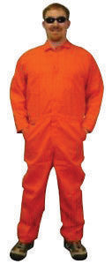Stanco Large Orange 9 Ounce Indura Cotton Flame Resistant Coverall With Front Zipper Closure And Elastic Waistband