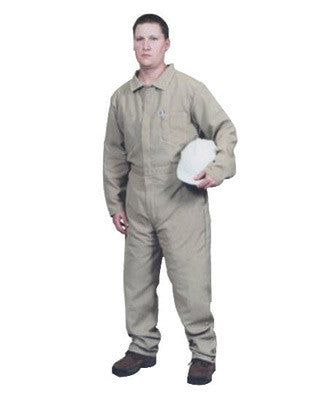 Stanco NX4681TNL Large Tan 4.5 Ounce Nomex IIIA Flame Retardant Coverall With Front Zipper Closure And Elastic Waistband-eSafety Supplies, Inc