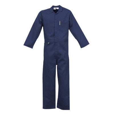 Stanco Large Navy Blue 9 Ounce Indura UltraSoft Flame Retardant Deluxe Coverall With Front Zipper Closure And Elastic Waistband-eSafety Supplies, Inc
