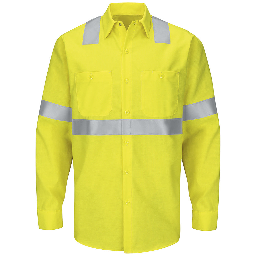Red Kap Hi-Visibility Ripstop Work Shirt Class 2 Level 2 SY14 - Yellow / Green-eSafety Supplies, Inc