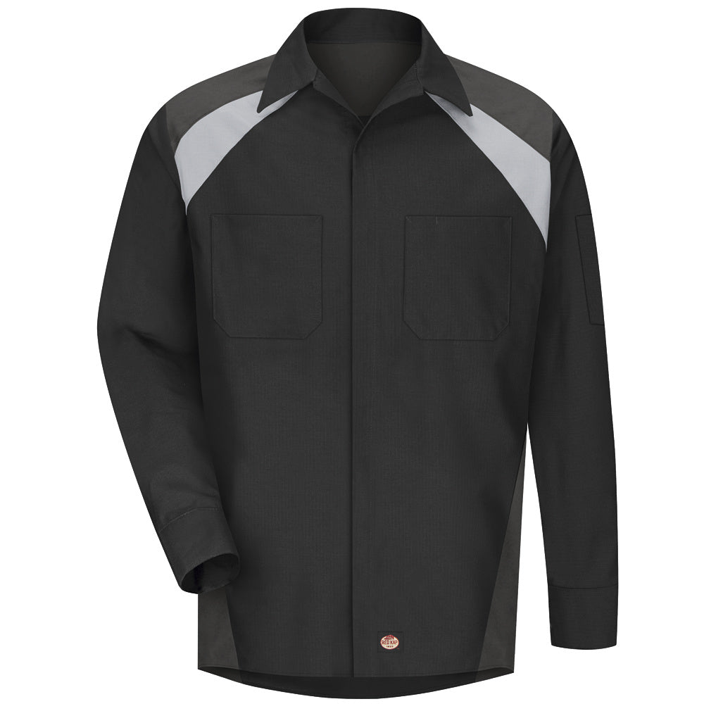 Red Kap Tri-Color Shop Shirt SY18 - Black / Charcoal-eSafety Supplies, Inc