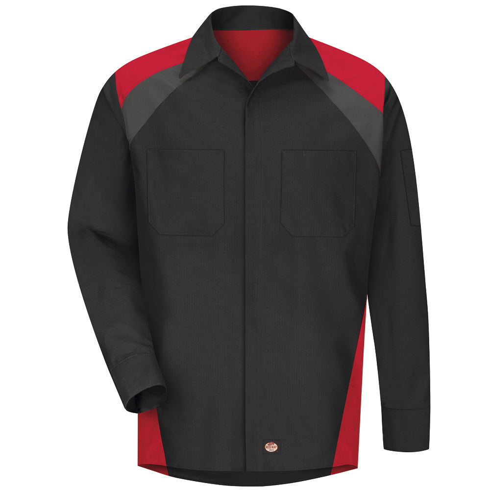 Red Kap Tri-Color Shop Shirt SY18 - Black / Red-eSafety Supplies, Inc