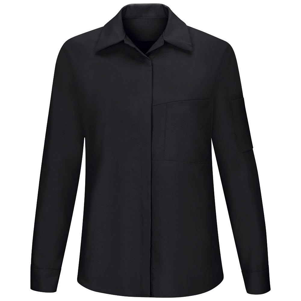 Red Kap Women's Performance Plus Shop Shirt with OIL BLOK Technology Long Sleeve SY31 - Black with Charcoal Mesh-eSafety Supplies, Inc