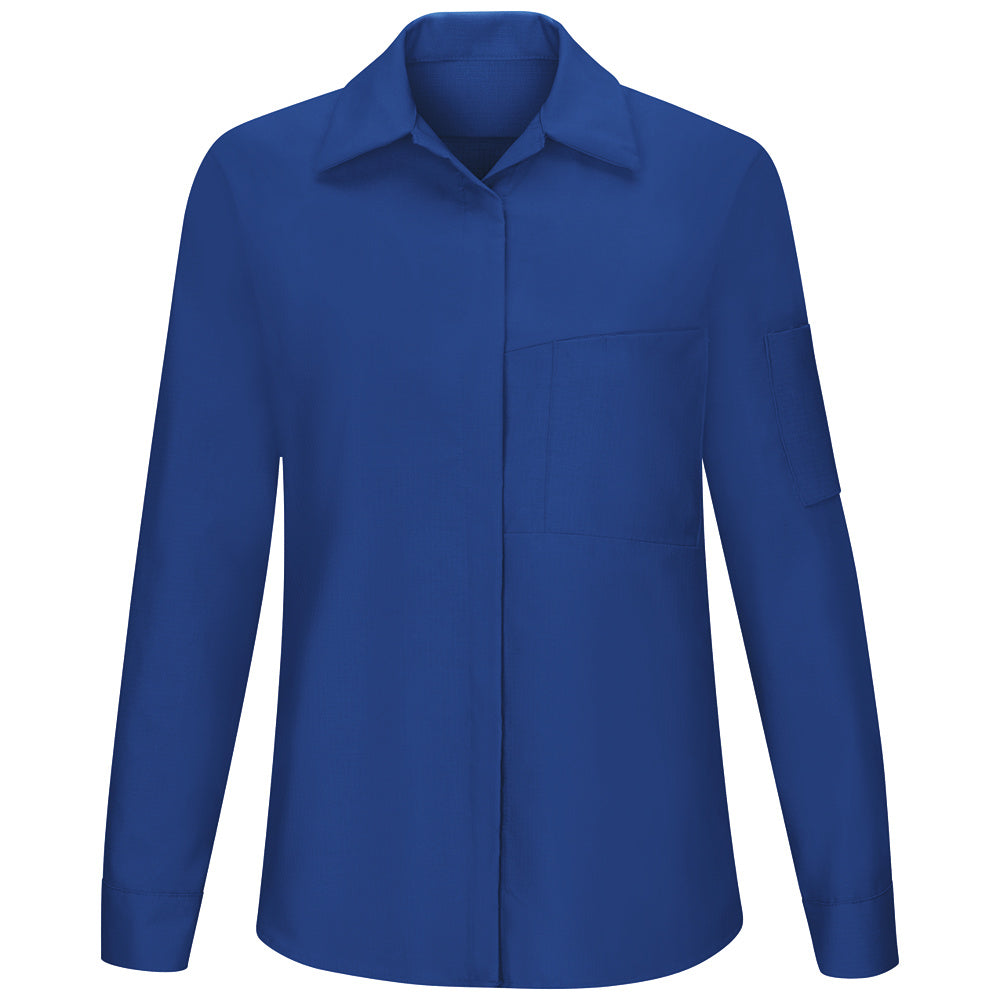 Red Kap Women's Performance Plus Shop Shirt with OIL BLOK Technology Long Sleeve SY31 - Royal Blue with Black Mesh-eSafety Supplies, Inc