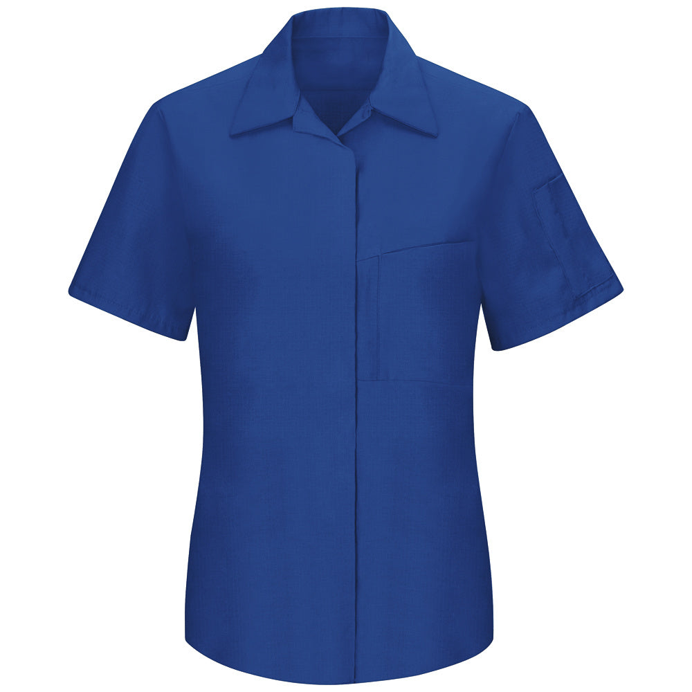 Red Kap Women's Performance Plus Shop Shirt with OIL BLOK Technology Short Sleeve SY41 - Royal Blue with Black Mesh-eSafety Supplies, Inc