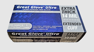 GD CARE 12” 14mil Navy Blue Latex Powder Free Gloves-eSafety Supplies, Inc