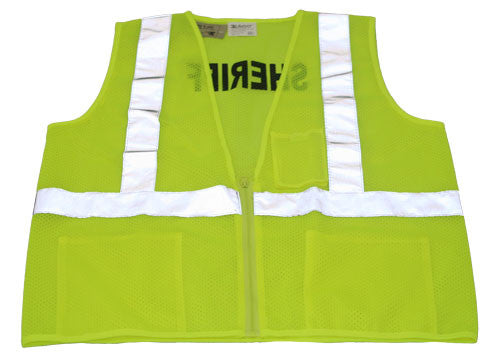 Sheriff Print Mesh-Vest-with-Radio-Inner-Pockets Size Large-eSafety Supplies, Inc