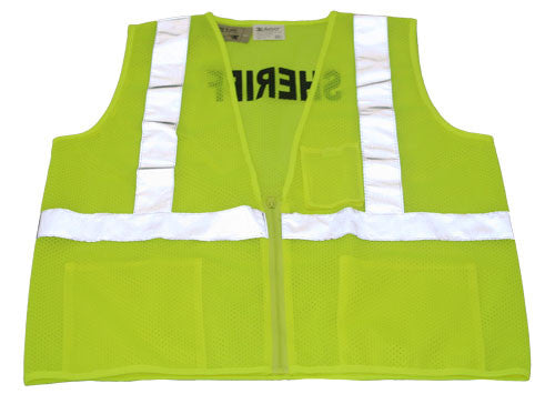 Sheriff Print Mesh-Vest-with-Radio-Inner-Pockets Size X-large-eSafety Supplies, Inc