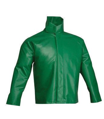 Tingley X-Large 31” Green SafetyFlex 17 mil PVC And Polyester Rain Jacket With Snap And Storm Flap Closure