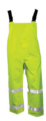 Tingley Medium Fluorescent Yellow/Green Icon 12 mil Polyurethane And Polyester Class E Level 2 Rain Bib Overalls With Snap Fly Front Closure And Silver Reflective Tape