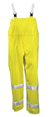 Tingley Medium Fluorescent Yellow/Green Comfort-Brite 14 mil PVC And Polyester Class E Level 2 Flame Resistant Rain Bib Overalls With Fly Front And Snap Closure And Silver Reflective Tape-eSafety Supplies, Inc