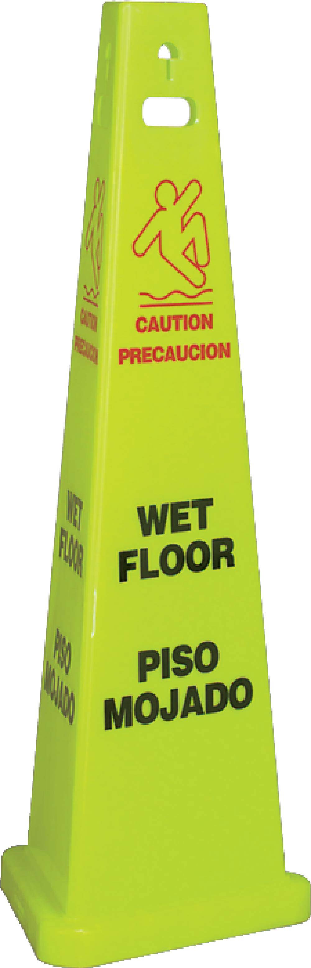 Wet Floor Bilingual Trivu 3-Sided Safety Cone - Case of 3-eSafety Supplies, Inc