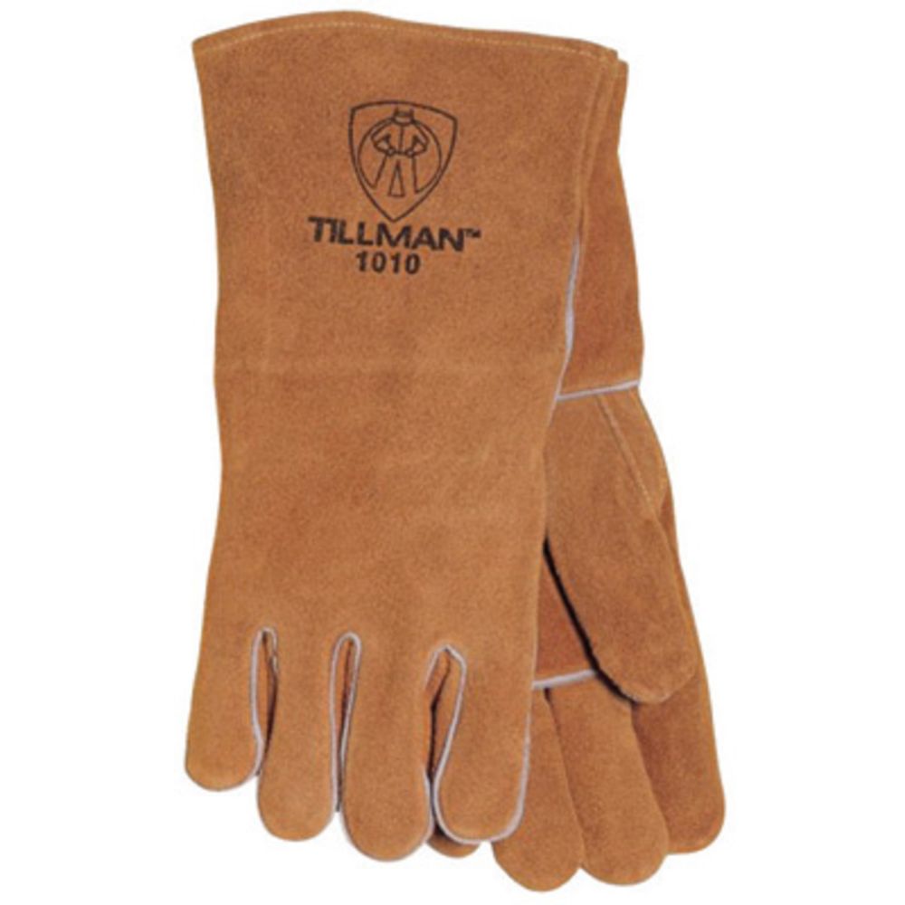 Tillman® Large 14" Russet Shoulder Split Cowhide Cotton Lined Left Hand Stick Welders Glove With Welted Fingers And Kevlar® Thread Locking Stitch-eSafety Supplies, Inc