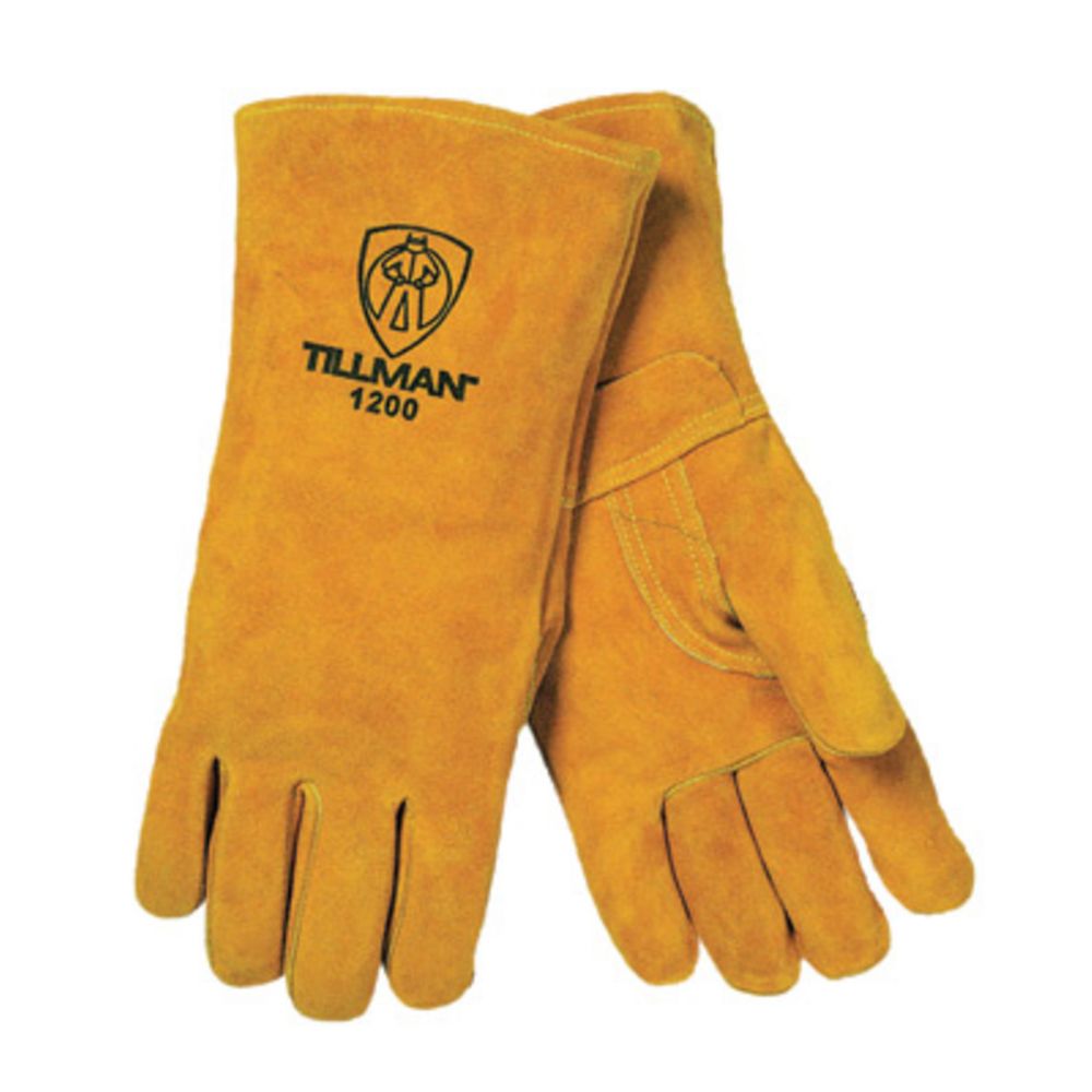 Tillman Large Bourbon Brown Cowhide Leather Stick Welders Gloves With Kevlar Thread Locking Stitch (Carded)-eSafety Supplies, Inc