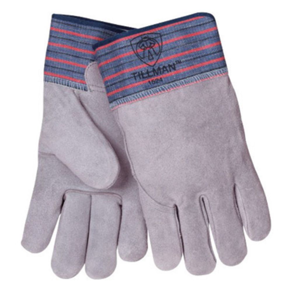 Tillman Large Blue Red And Gray Leather Palm Gloves With Rubberized Safety Cuff-eSafety Supplies, Inc