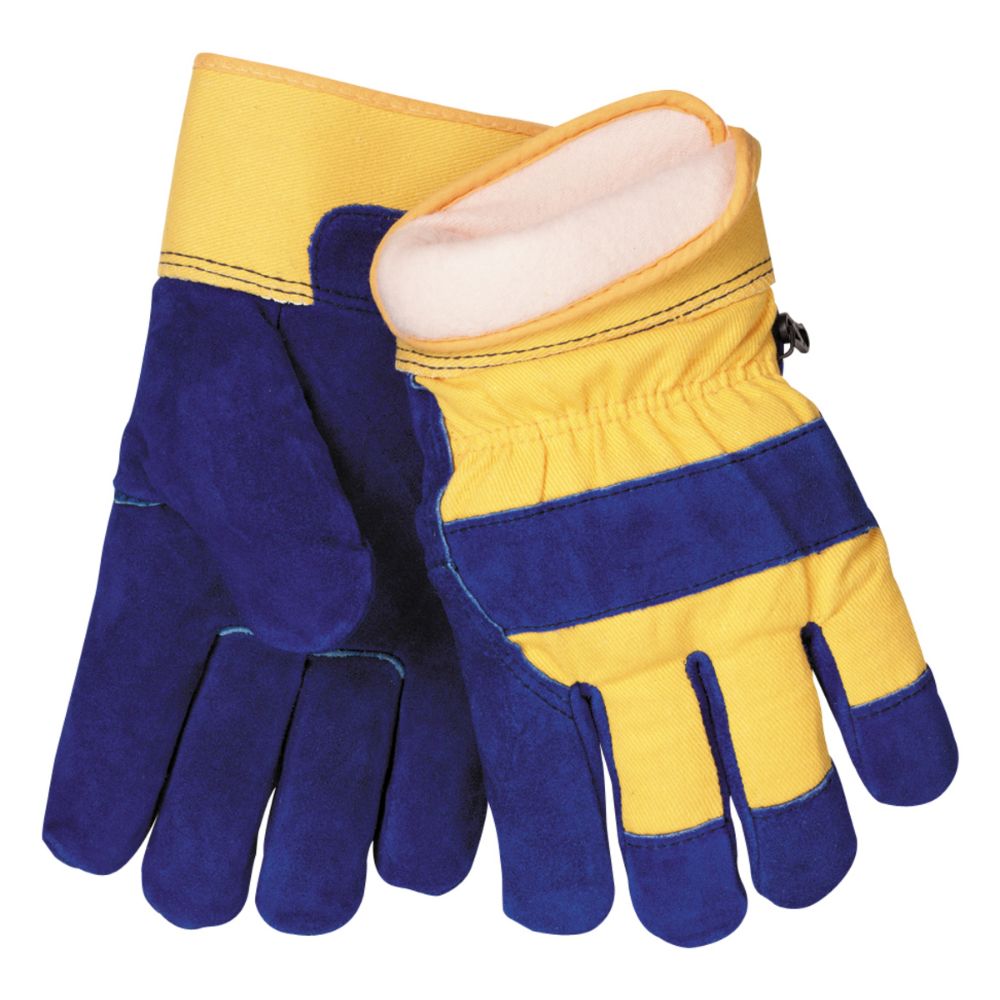 Tillman Blue And Yellow Cowhide Leather ColdBlock/Cotton/Polyester Lined Cold Weather Gloves-eSafety Supplies, Inc
